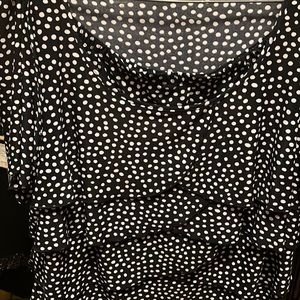 Flirty navy/white polka dot two-piece dress